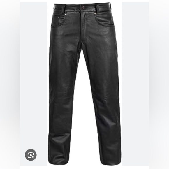 Mens leather motorcycle pants, beautiful leather, lined size 40” x 28” - Picture 2 of 11